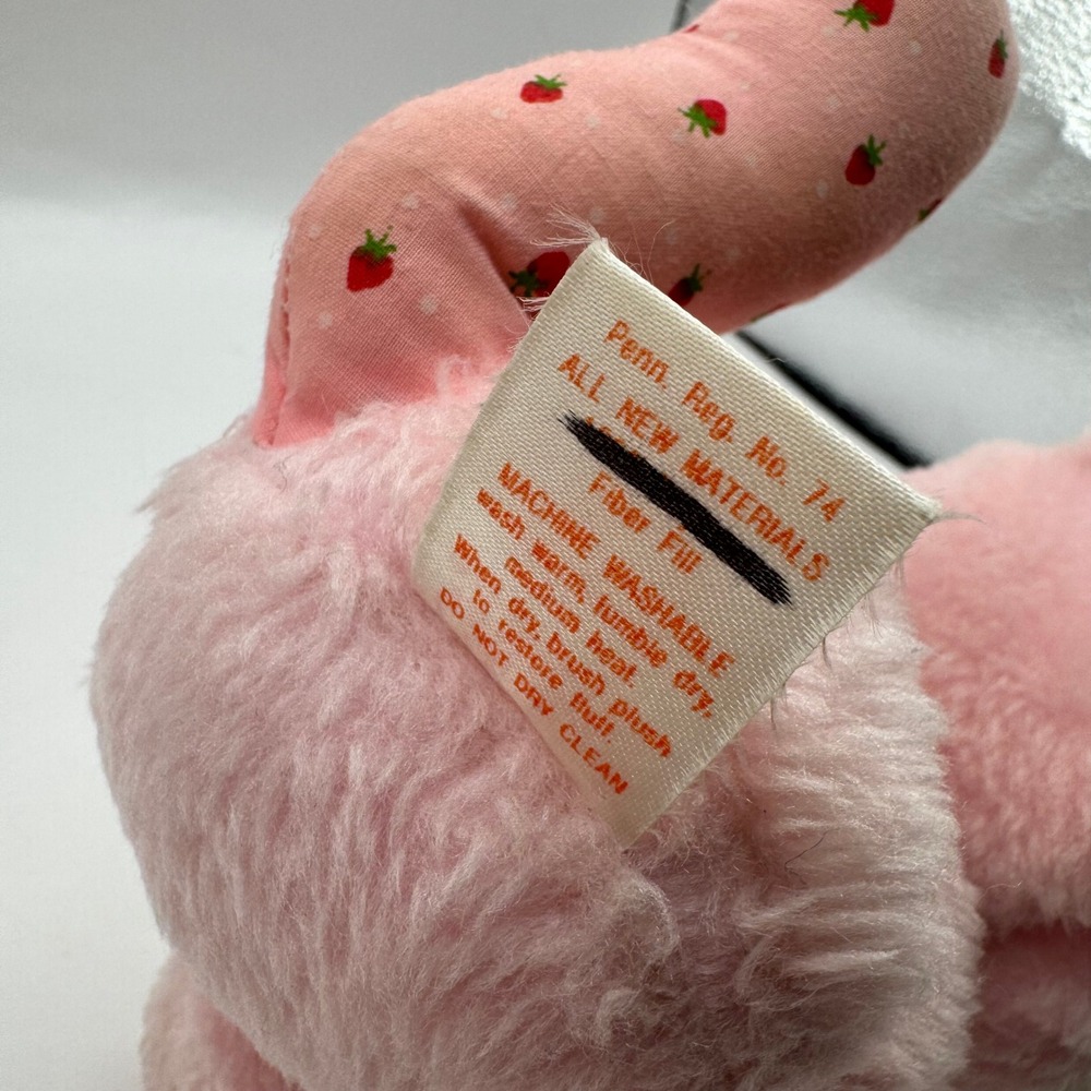 Kenner Custard Cat Plush Kids Small Pink 1980 Vintage Strawberry Shortcake Toy - Picture 8 of 9